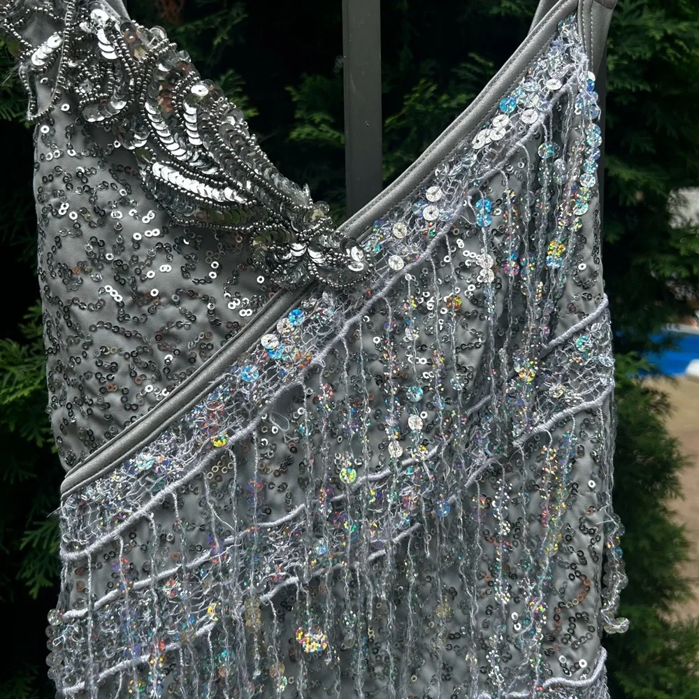 Silver Sequin Fringe Jazz /Tap Costume